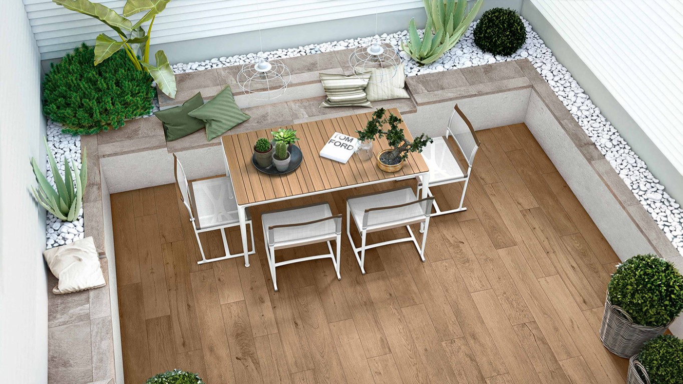 Terras met keramische buitentegels