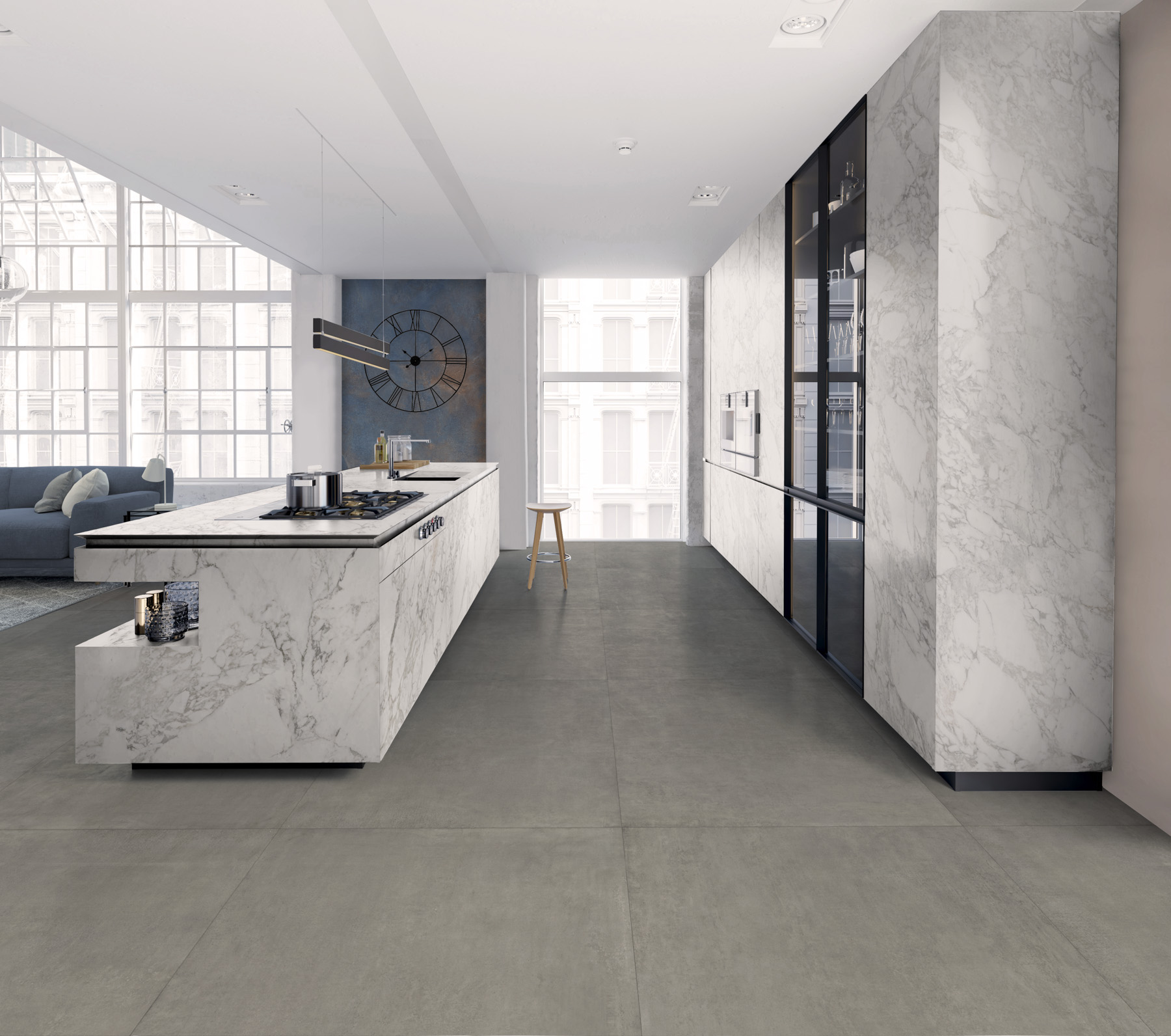 EnergieKer Massive betonlook tegels in de keuken