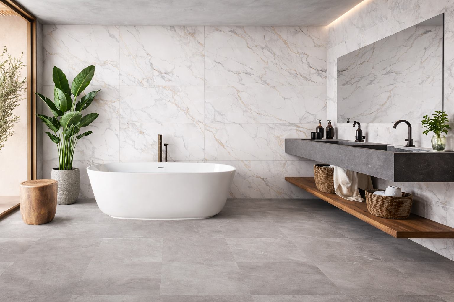 Badkamer met Italmaxx B-stone tegels