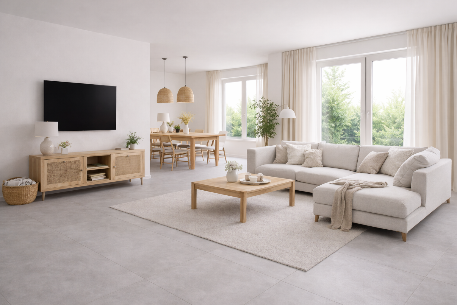 Lichte betonlook in Scandinavische stijl